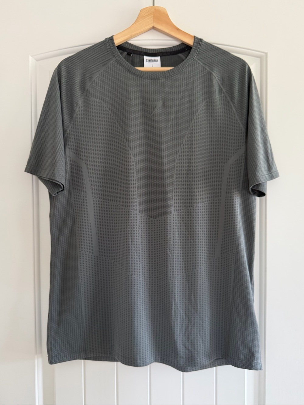 Gymshark Menโs Onyx Seamless Short Sleeve Crew Gray Performance Tee Size Large